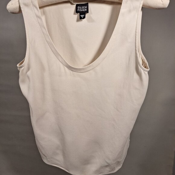 Eileen Fisher Cream colored silk  tank top, Size Small - Picture 7 of 8